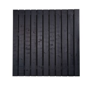 Zwart grenen houten - schermen 23 planks 180 x 165 cm - recht
