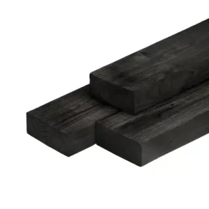 Zwart grenen muurbalk 200 cm